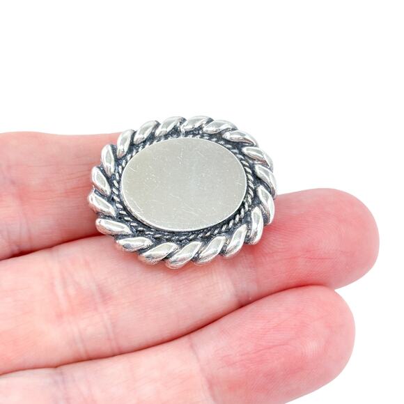 Vintage Sterling Silver Silver 925 Concho Slide Belt Buckle | Rope Detail - Picture 1 of 6